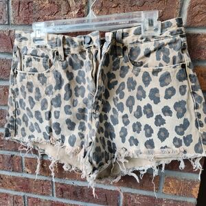 Blank NYC The Barrow Denim Short- Leopard Print